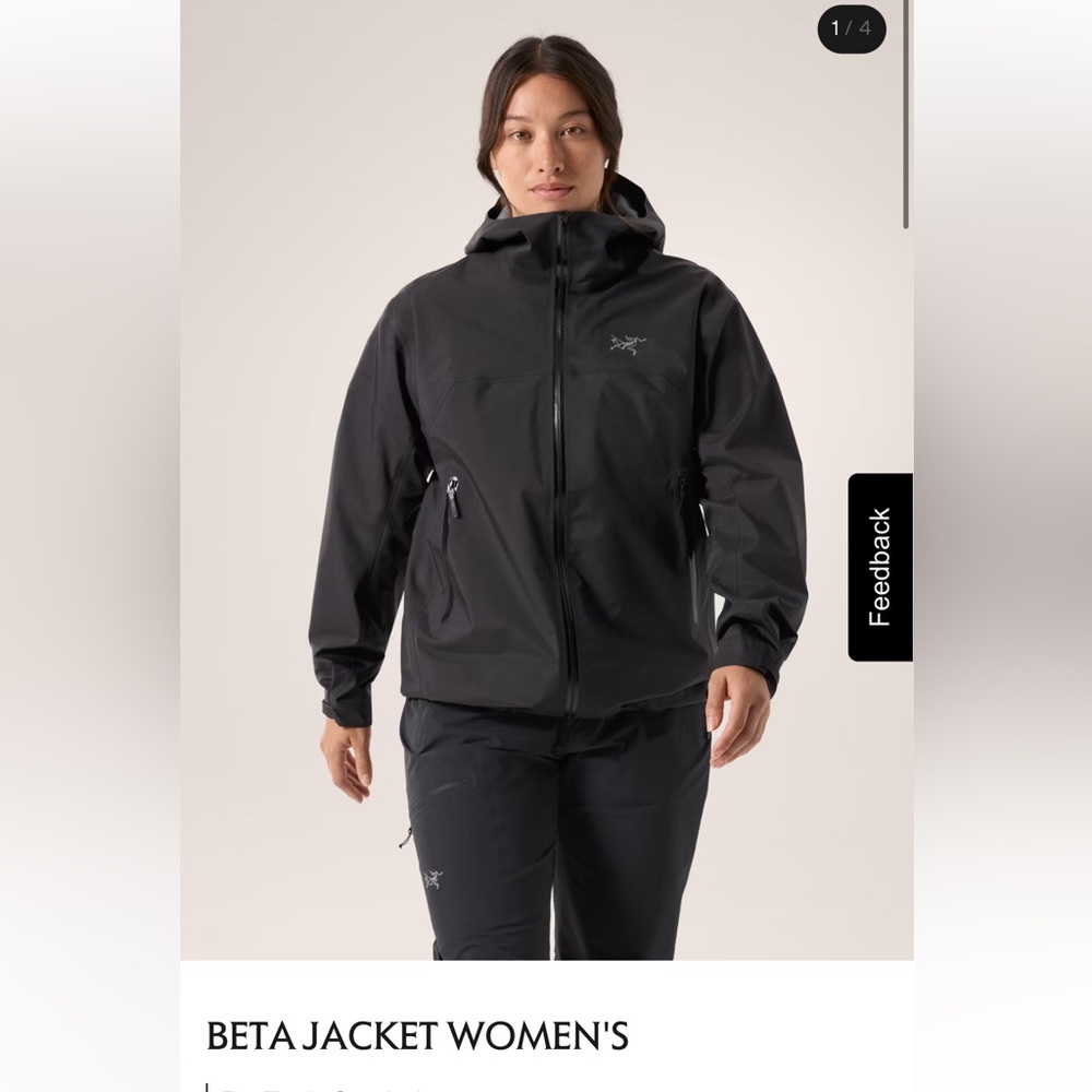 Mint condition Arcteryx Beta Jacket Women's Black Waterproof Windproof